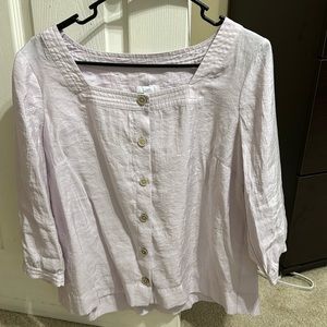 J Jill 3/4 sleeve light lavender blouse